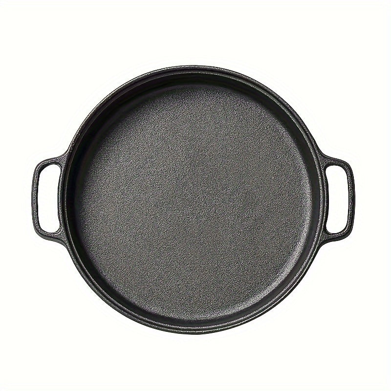 Pre-Seasoned Cast Iron Skillet with Dual Handles - 21.84cm, Non-Stick, Oven & Stove Safe, Durable Kitchen Cookware with Hand Wash Care Instructions