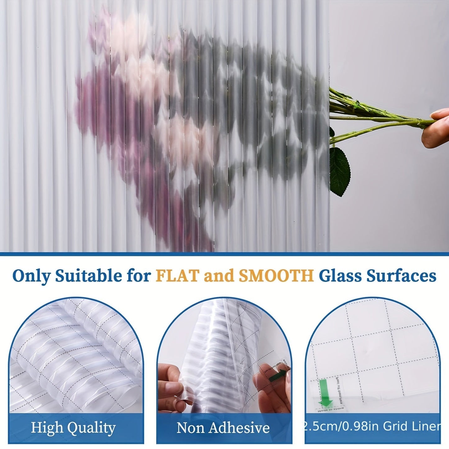 Classic Style PVC Window Film, 10mil Thickness, Static Cling Glass Sticker for Bedroom and Living Room Home Decor, 1 piece