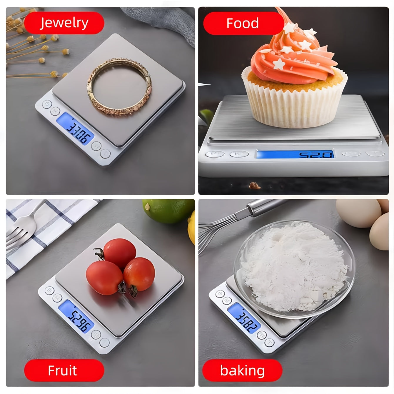 High Precision Digital Food Scale with 0.1g/3000g Capacity, LCD Display, Units Conversion - Perfect for Dieting, Meal Prep, Jewelry Making, Cooking, Coffee Brewing, and Weight Loss Goals.