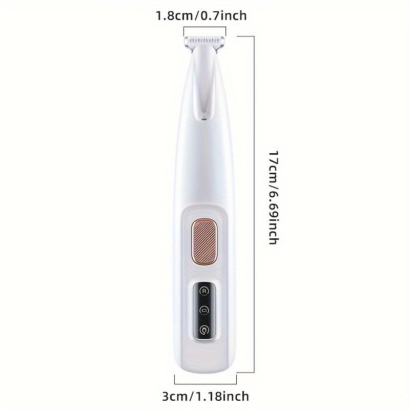 IPX5 Pet Hair Remover for Cats & Dogs - USB Rechargeable Electric Trimmer with Smart Display and Quiet Operation. Features Wide-Bit Shaving Head, Foot Design, and Auxiliary Lighting. Ideal