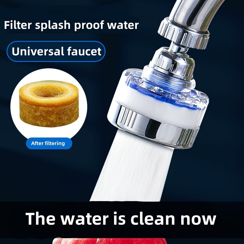 Get the 1pc Faucet Extender complete with Splash Guard and Water Purifier - No Electricity Required, Perfect for Kitchen and Dining Use.