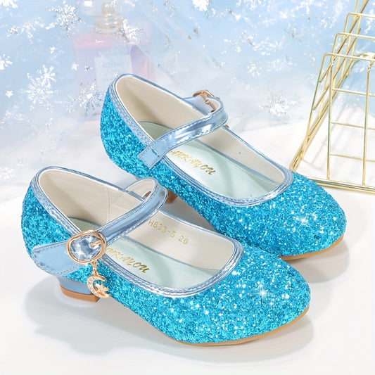 Elegant sequin high heels for girls, lightweight non-slip dress shoes for parties in autumn.