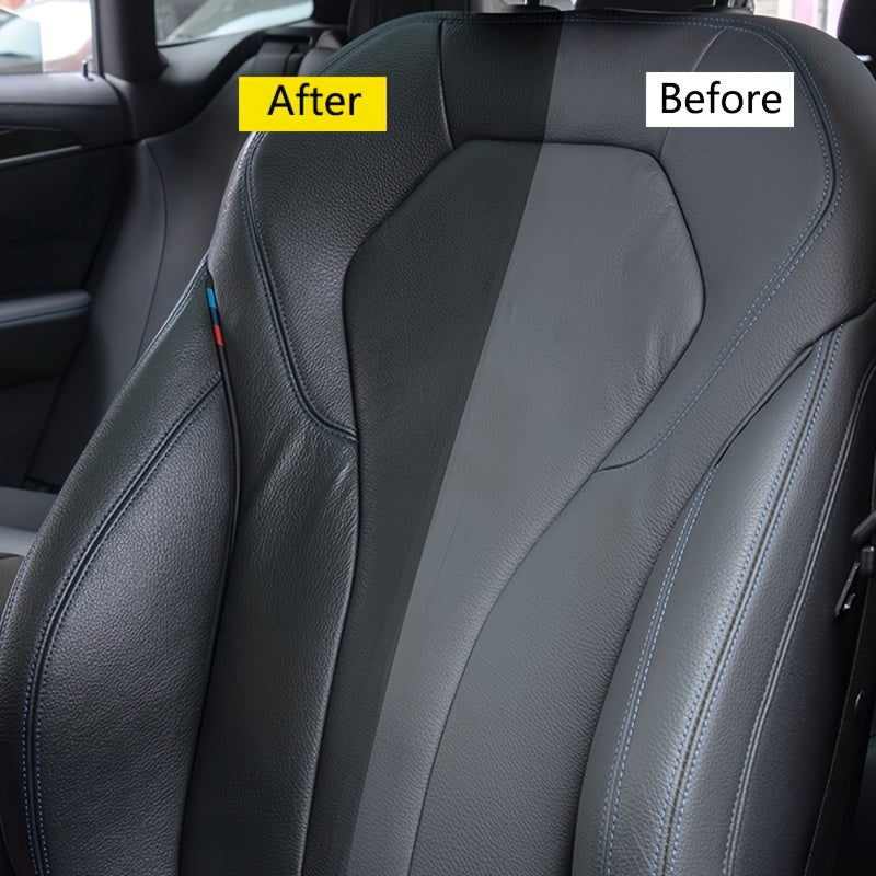 Multi-purpose car restoration wax for black vehicles repairs yellowing, enhances interior shine, protects tires, and revitalizes plastic parts.