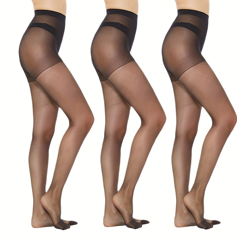 Ultra-Thin Flesh-Colored Concealer Pantyhose, Natural and Sexy Black Stockings, 3pcs/6pcs