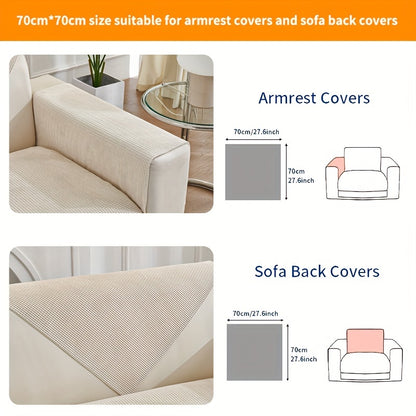 Chenille sofa cover, spill-resistant, pet-friendly, non-slip, machine washable protector for various sofa sizes, home & office decor.