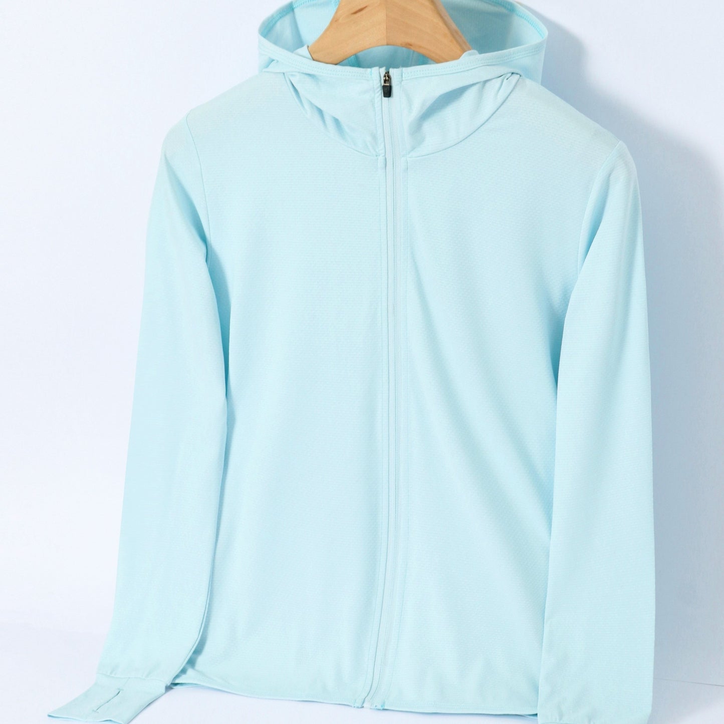 UV-Protected Ice Silk Zip-Up Jacket for Women's Summer Outdoor Activities