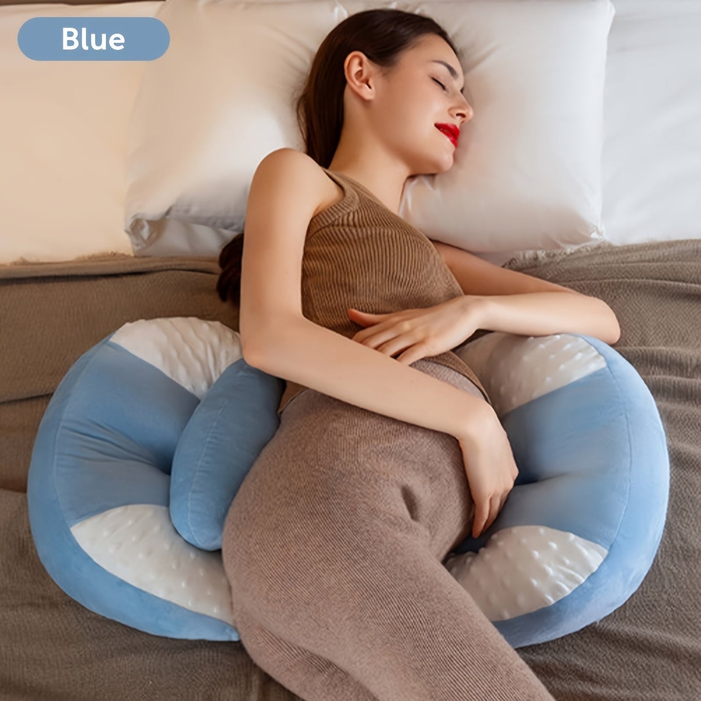 The Joyncleon U-Shaped Maternity Pillow is a versatile and lightweight option for expecting mothers. Made of polyester fiber, this pillow provides medium soft back support and is easily adjustable to suit your comfort needs. Its portable and flexible