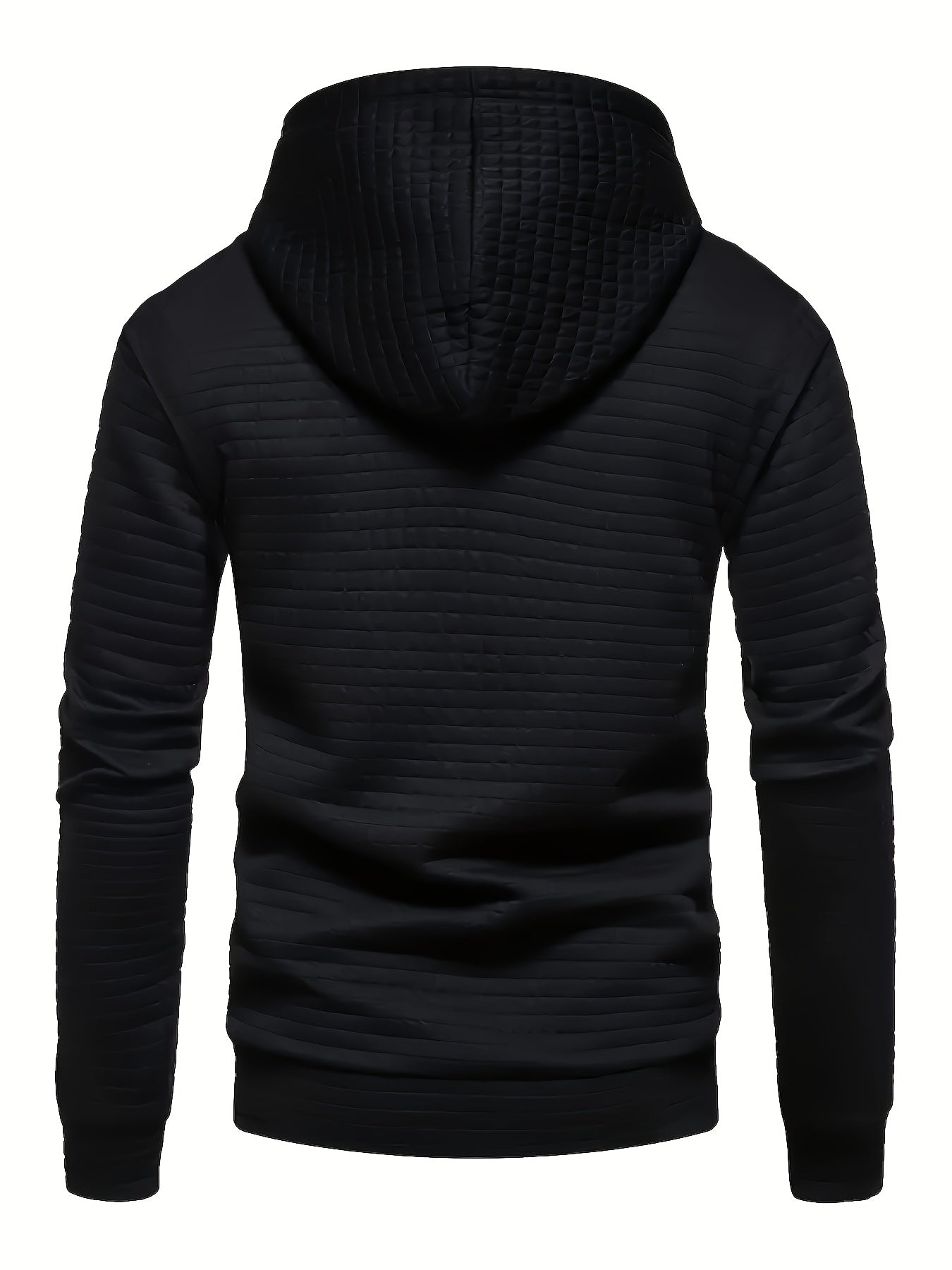 Solid Textured Hoodie for Big & Tall Men