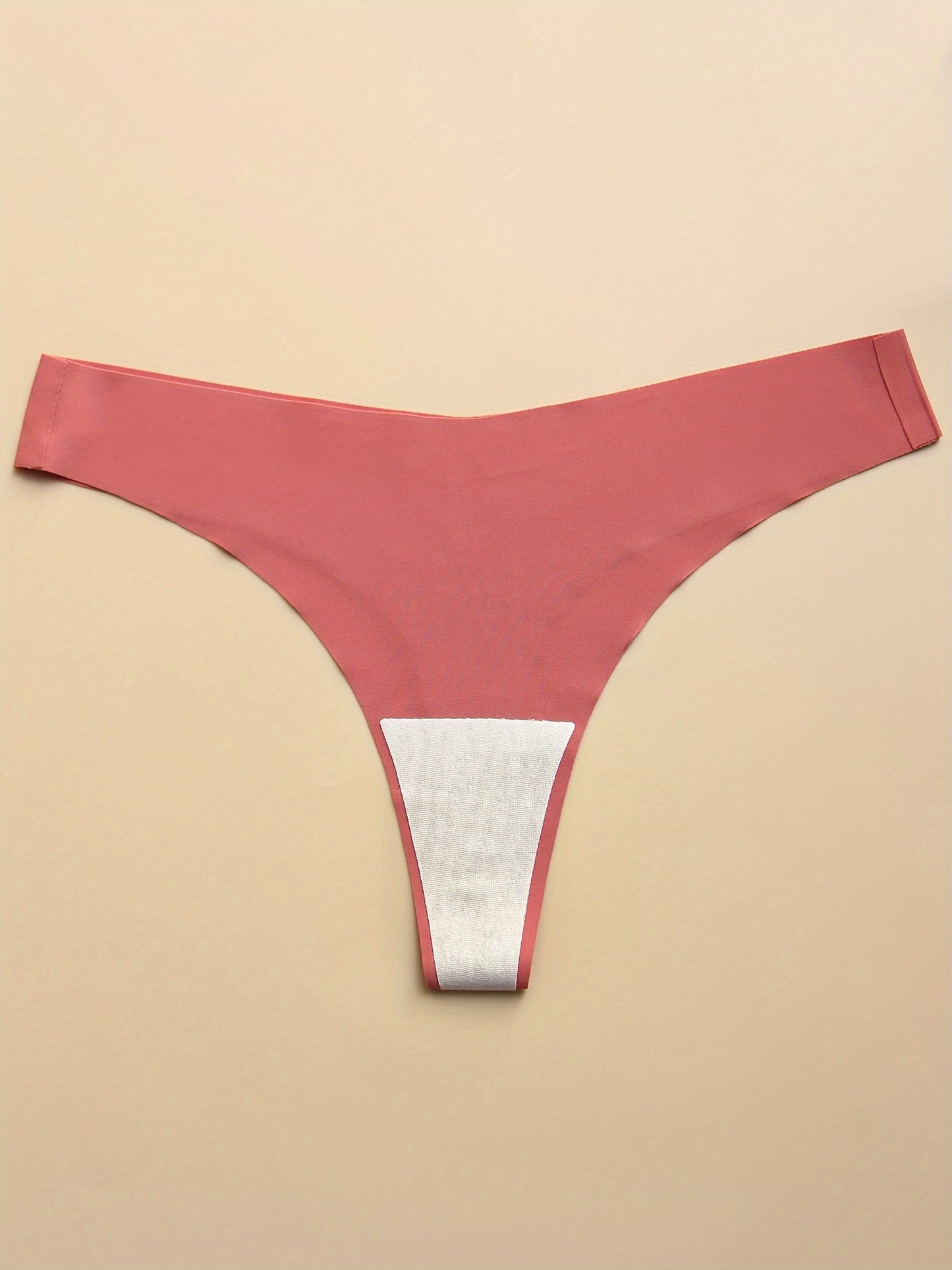 12 solid seamless thongs: sexy low waist panties for women's lingerie.