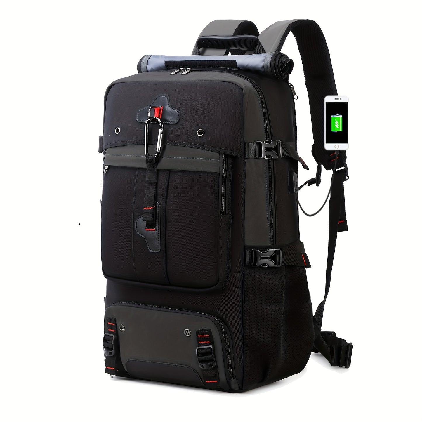 50L hiking backpack with shoe compartment, convertible for both men and women.