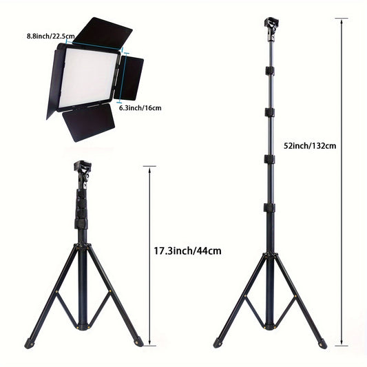 ZOMEI LED Video Light with Tripod Stand, 132.08cm Aluminum Alloy Fill Lamp for Vlog, Photo Studio, Live Streaming.