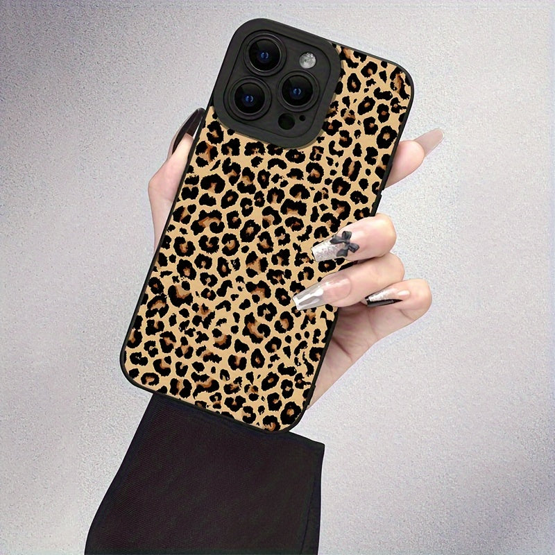 Leopard Print Phone Case for Various Smartphone Models - Soft and Thickened, Anti-fall.