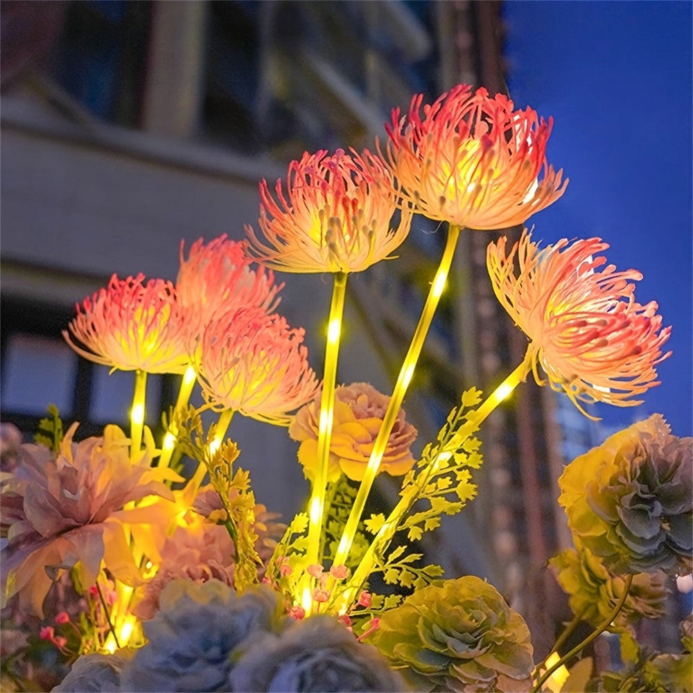 Outdoor decorative LED solar-powered pink lotus flower garden lights for patio, deck, and yard. Weather-resistant and smart lighting with lotus flower design.