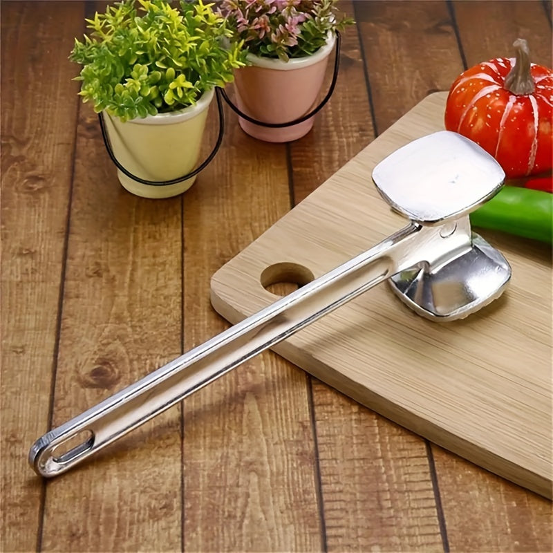 Single piece Aluminum Meat Tenderizer Hammer with Dual-Sided Design for Manual Tenderizing, Flattening, and Pounding of Steaks. Kitchen Tool Designed for Safe Food Contact.