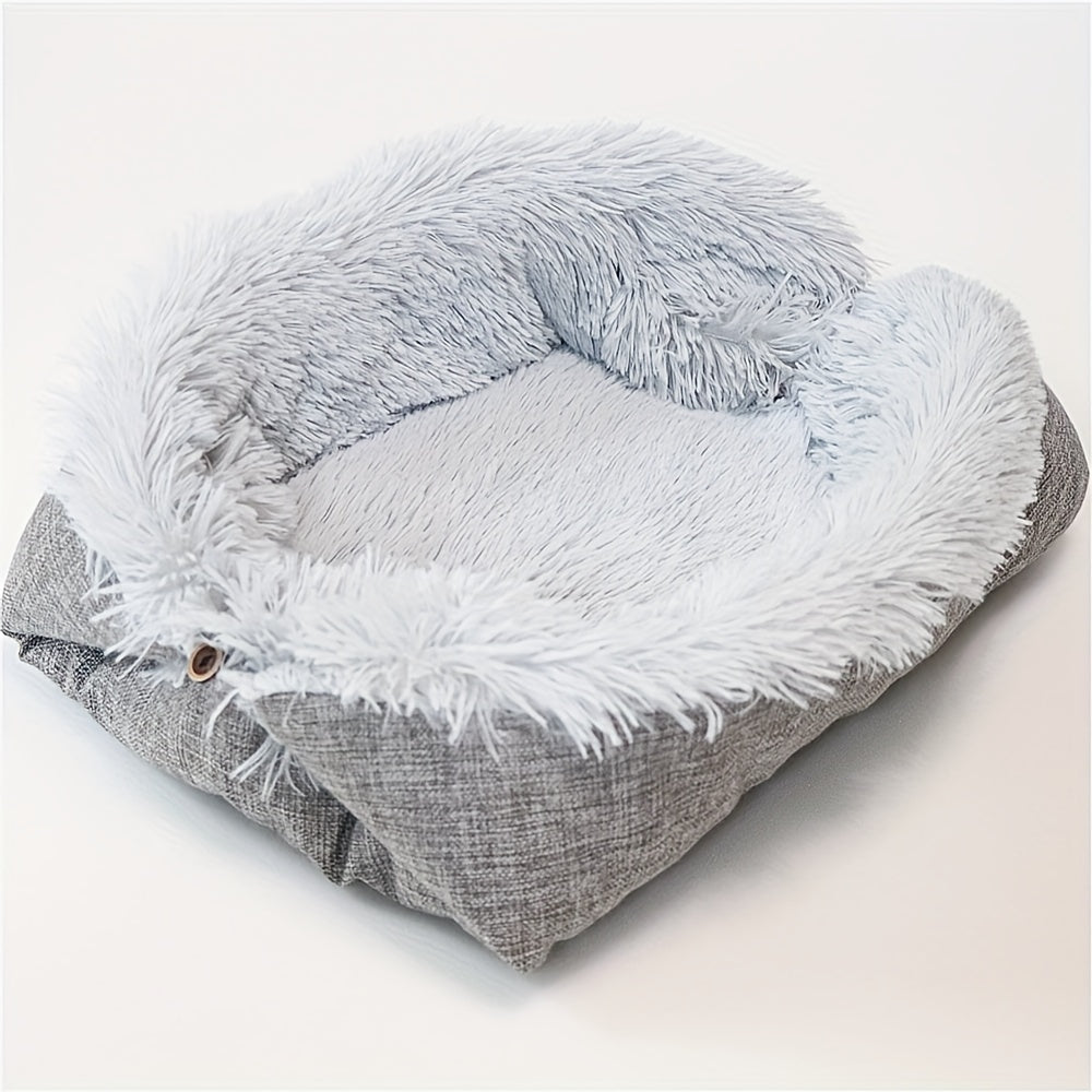 Polyester pet bed with memory foam and odor control for small pets and rabbits, cats, dogs.