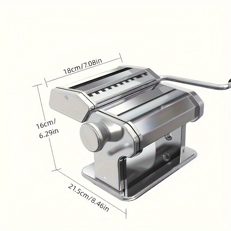 Stainless Steel Pasta Maker Machine: Create Homemade Lasagna, Spaghetti, and Fettuccine with Adjustable Thickness, Manual Roller Noodles Maker - Essential Kitchen Gadget for Back to School