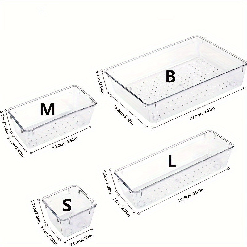 25-piece Transparent Drawer Storage Box Set for Skin Care and Makeup - Large Capacity Organizer.