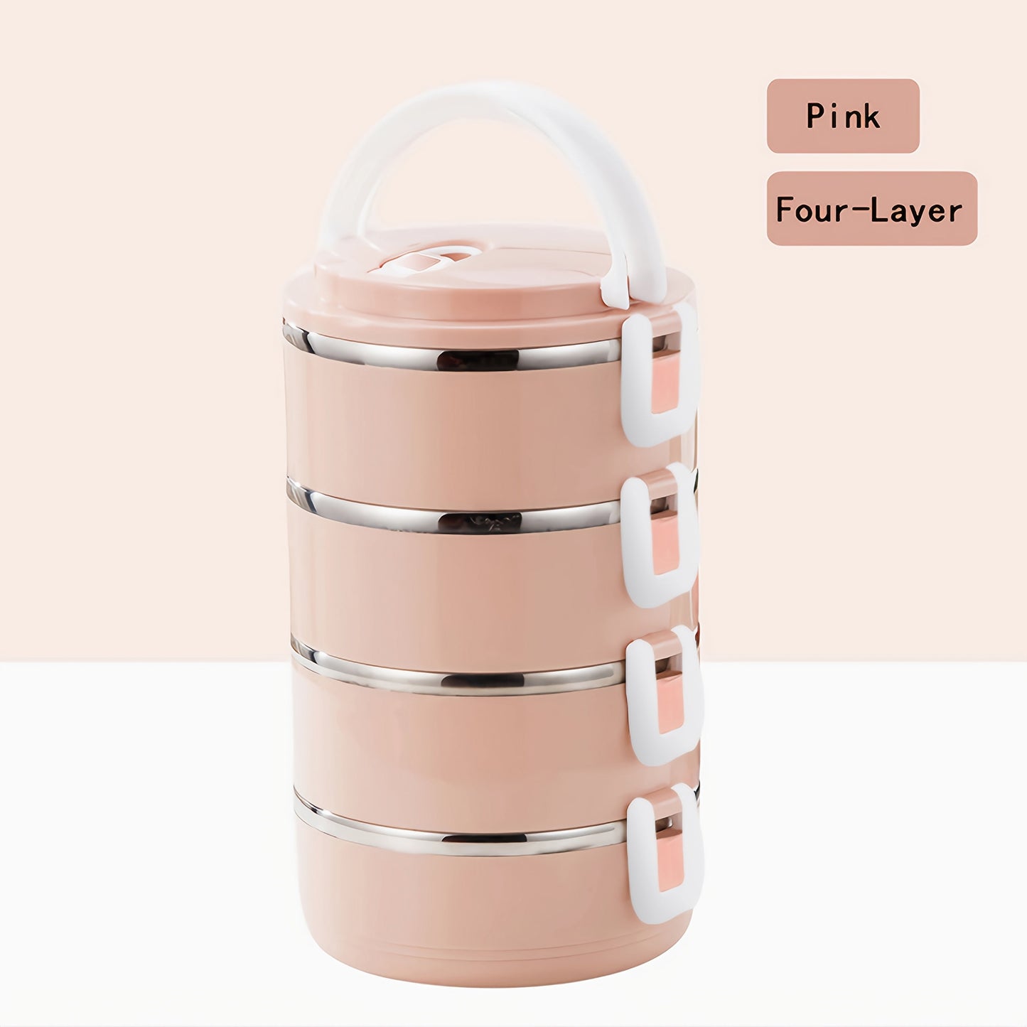 This lunch box is made of waterproof stainless steel and comes in two, three, or four tiers. Its three-tier design increases practicality and makes it easy to carry, while also providing insulation. It is designed to be both waterproof and leakproof.