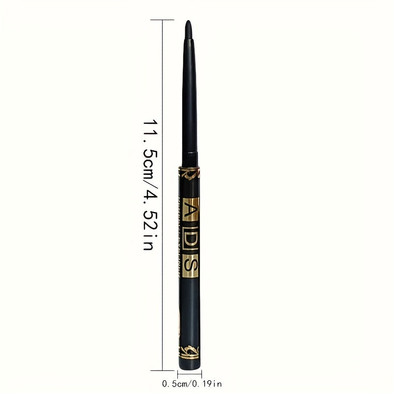 3 black waterproof eyeliner pencils with easy twist application, sweatproof and smudge-proof for flawless eye makeup.