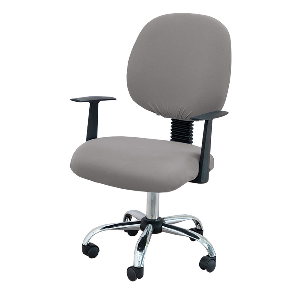 2-piece set of office chair covers in solid color stretch jacquard elastic material for desk and computer chairs.