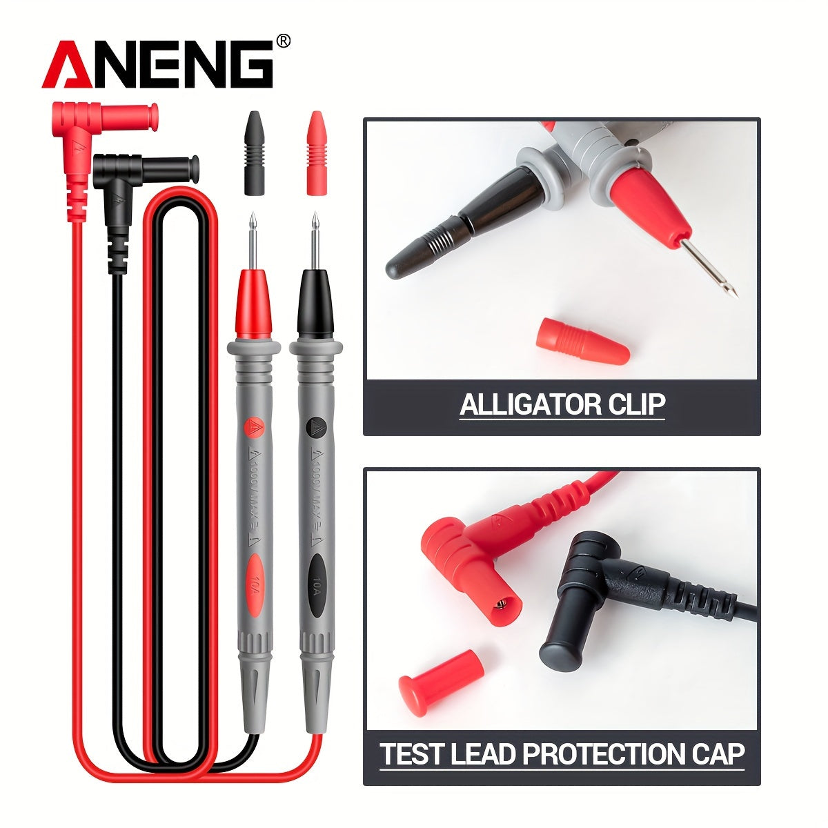 ANENG ST180 is a 4000 count digital clamp meter for measuring AC current, voltage, frequency, capacitance, and resistance, as well as testing car amps and non-contact voltage.