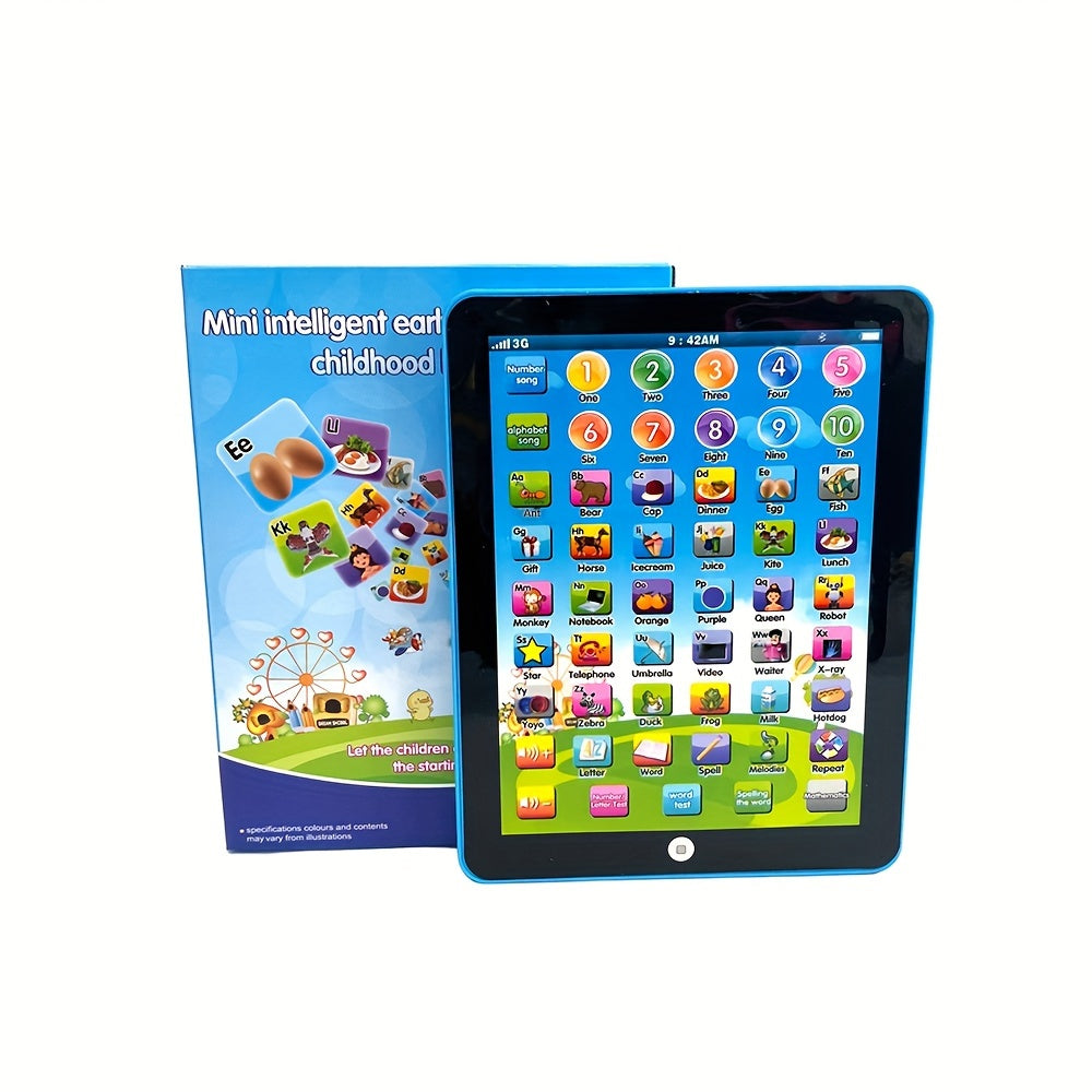 Kids' tablet toy for fun learning in multicolor, battery-powered.