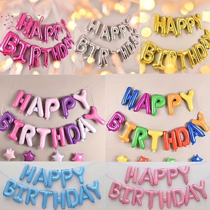 16-inch American Version Happy Birthday Letter Balloon Set, Aluminum Film, Factory Direct Sales