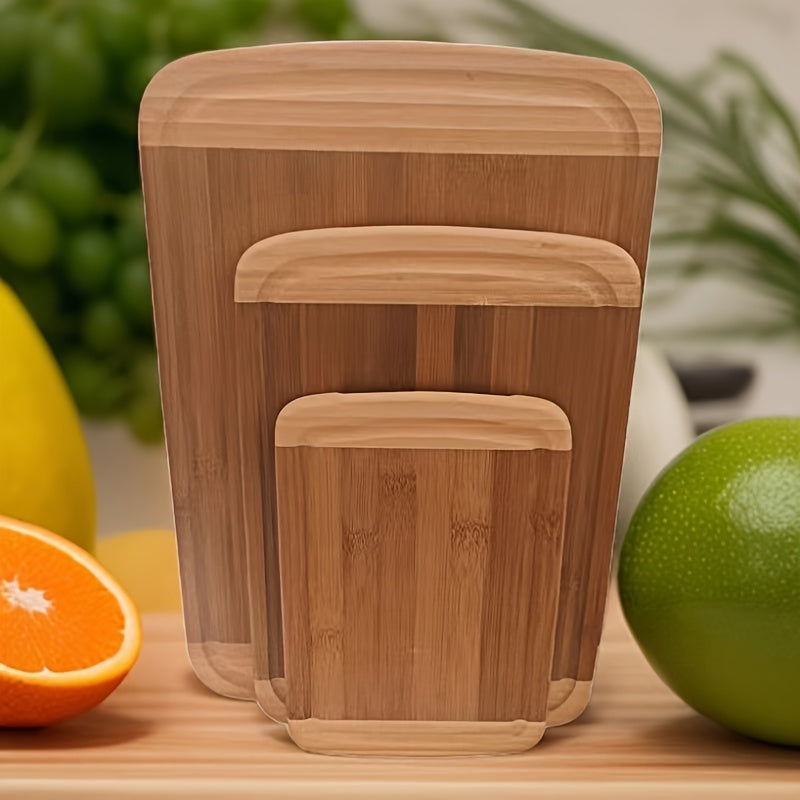 Bamboo Chopping Block Set - 3-Piece Kitchen Prep Boards, Perfect for Holiday Cooking and Entertaining