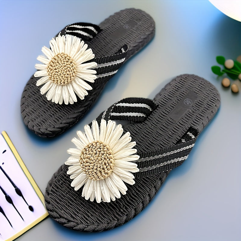 Dainty Daisy Slipper: Flat-bottomed, outdoor beach slipper. Lightweight, quick-drying, and anti-slip EVA material.