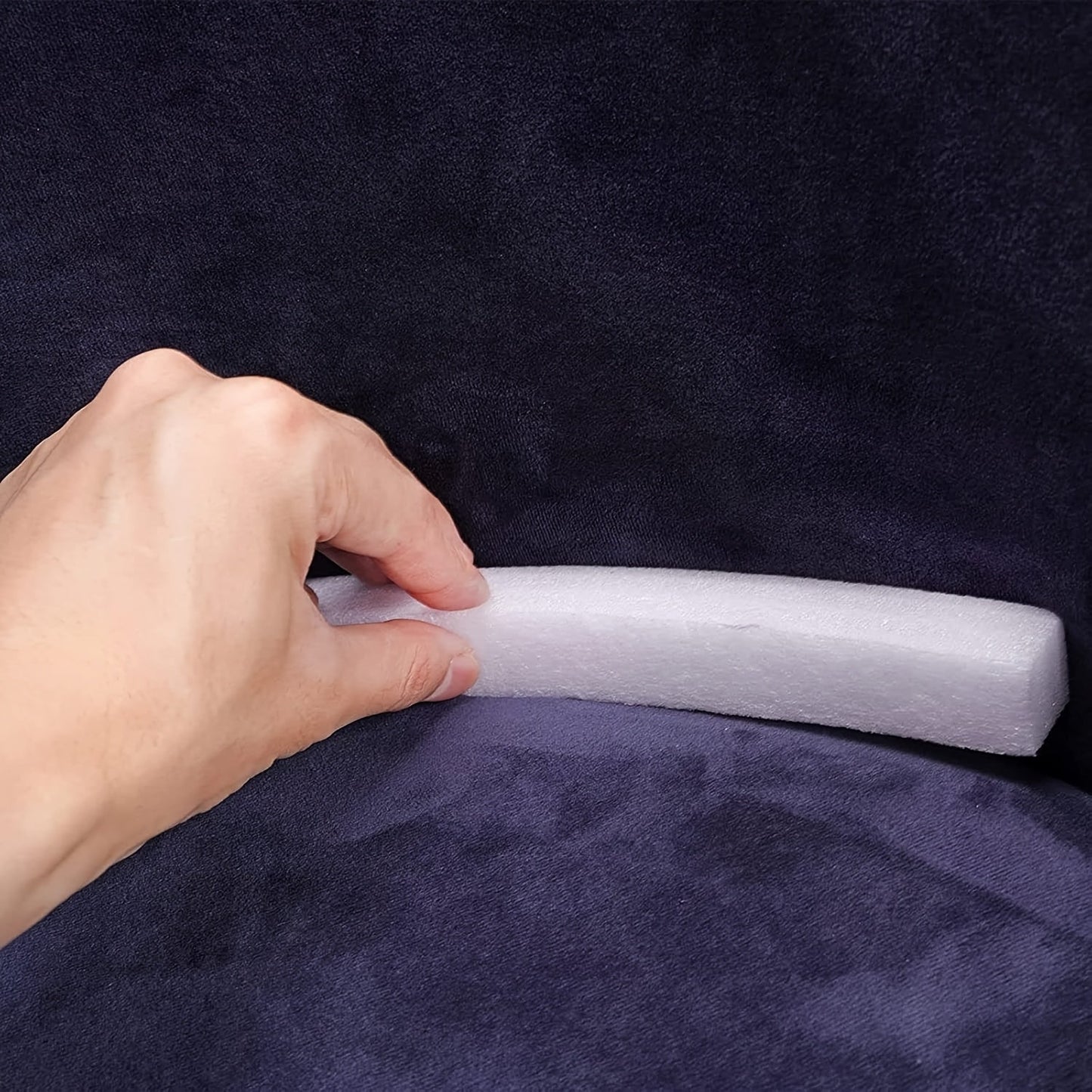 Get a set of 6/12 White Foam Sofa Cover Tuck Grips to keep your slipcover in place! These 24.89 cm Non-Slip Flexible Gap Fillers are hand washable and require no electricity for a secure fit on your couch.