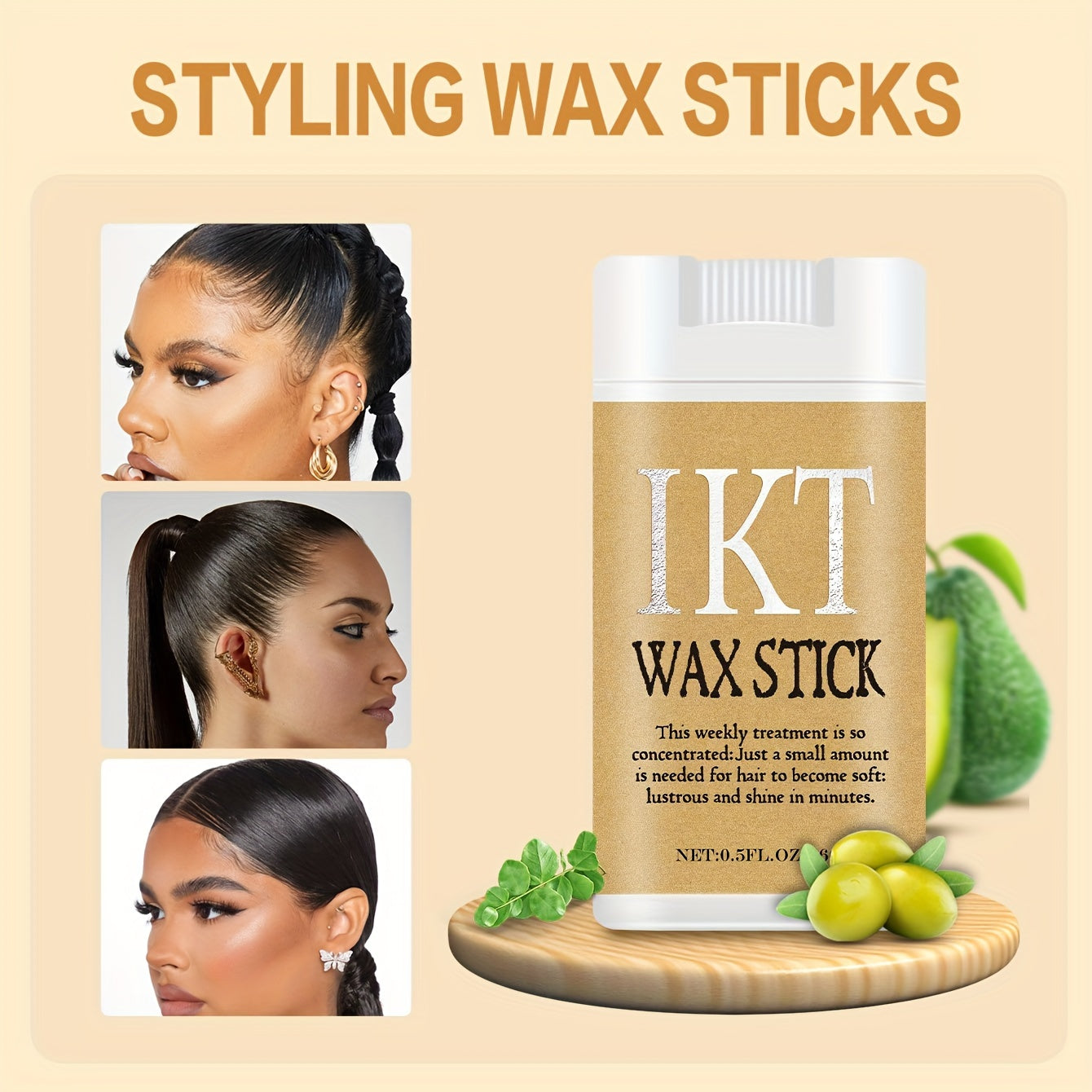 IKT Hair Wax Stick Set for Unisex, Non-Greasy Paste for Normal Hair, Styling Comb for Wavy Curly Hair, Controls Wigs, for Men and Women, Ideal for Carnivals/Masquerades.