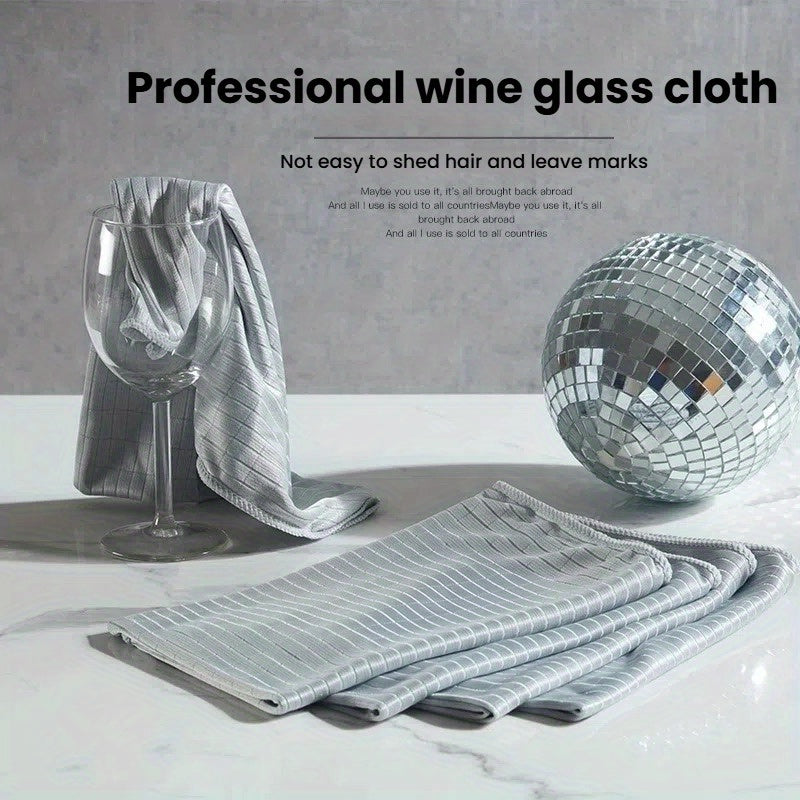 Get 5 Professional Glass Cleaning Cloths - Super Absorbent, Streak-Free Microfiber for Hotels, Bars, Restaurants - Perfect for Wine Glasses & More, Leaves No Water Stains, Ensures Clean Glasses