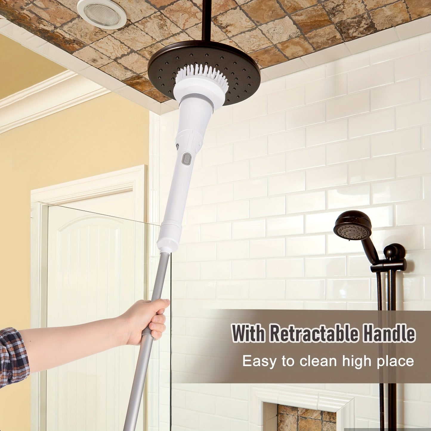 Get a complete cleaning solution with our 1set Electric Rotating Floor Cleaner. This handy tool comes with 6 Replaceable Brush Heads and an Adjustable Telescopic Handle for easy use. The 360 Wireless Cleaning Brush is perfect for bathrooms, bathtubs, and