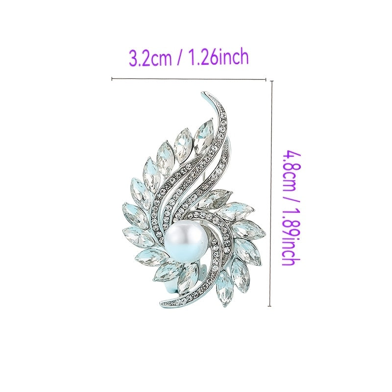 Chic Floral Brooch Pin with Rotating Feature for Women - Elegant Alloy Material, Stylish Design adorned with Faux Pearl Details