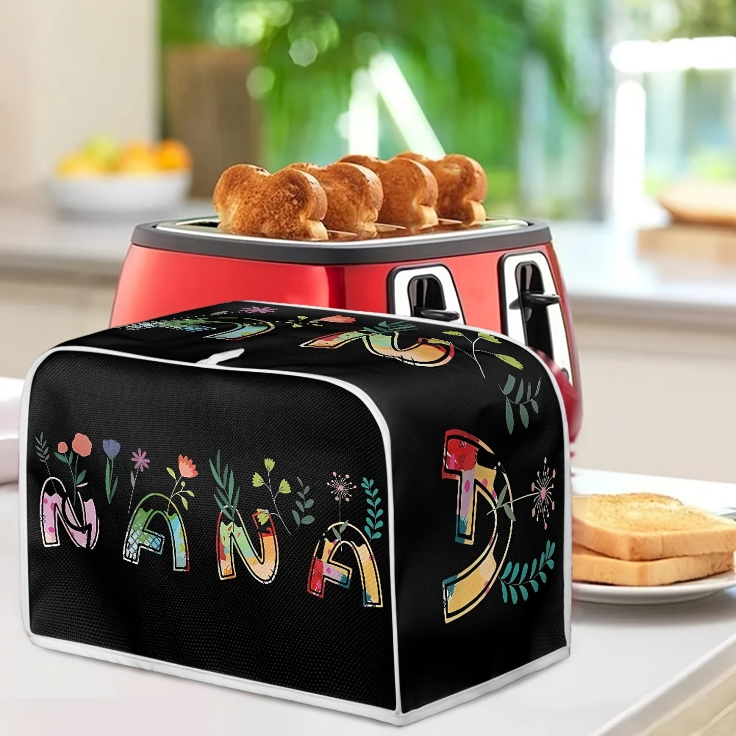 Protect your small appliance and enhance your kitchen decor with this 1pc Classic letter print Toaster Cover. Designed for 2 Slice Wide Slot toasters, this cover provides dustproof, fingerprint, and grease protection. It is machine washable, making it