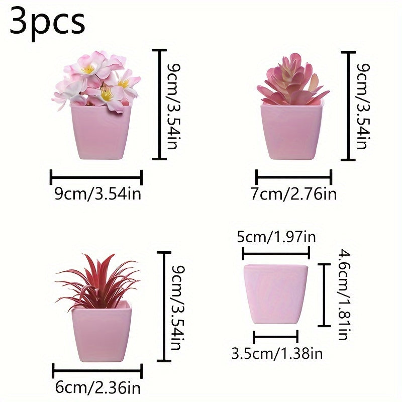 5 Mini artificial potted flowers for desktop decoration