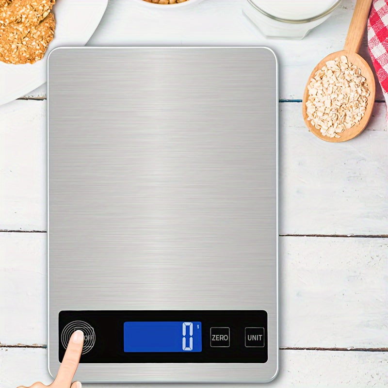 15kg/1g Precision Kitchen Scale with USB Rechargeable Lithium Battery, Waterproof, Food Contact Safe, Made of Glass - Perfect for Cooking and Baking