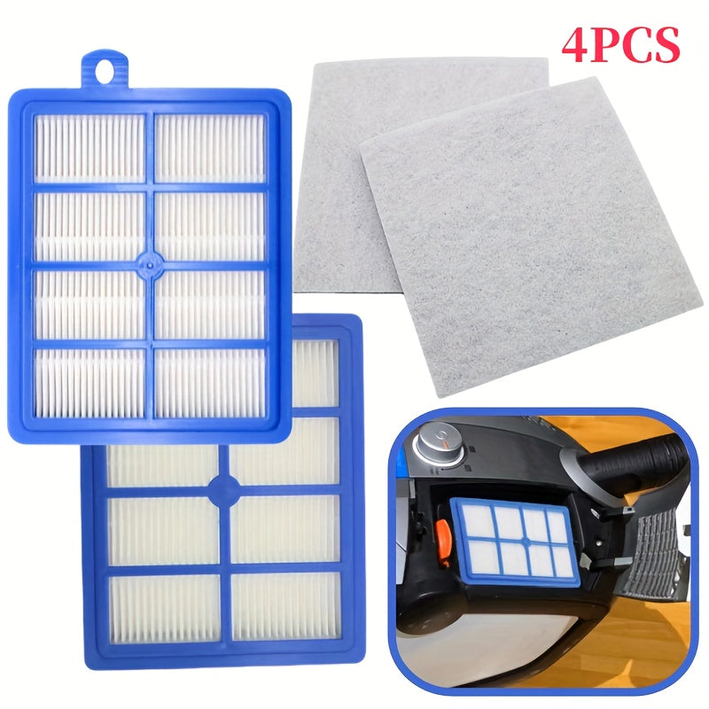 Durable Plastic Replacement Vacuum Filter Set with 4-Pack HEPA and Motor Protection Filters - Compatible with Electrolux, AEG, EFH12W, AEF12W, EL012W, FC8031 Models