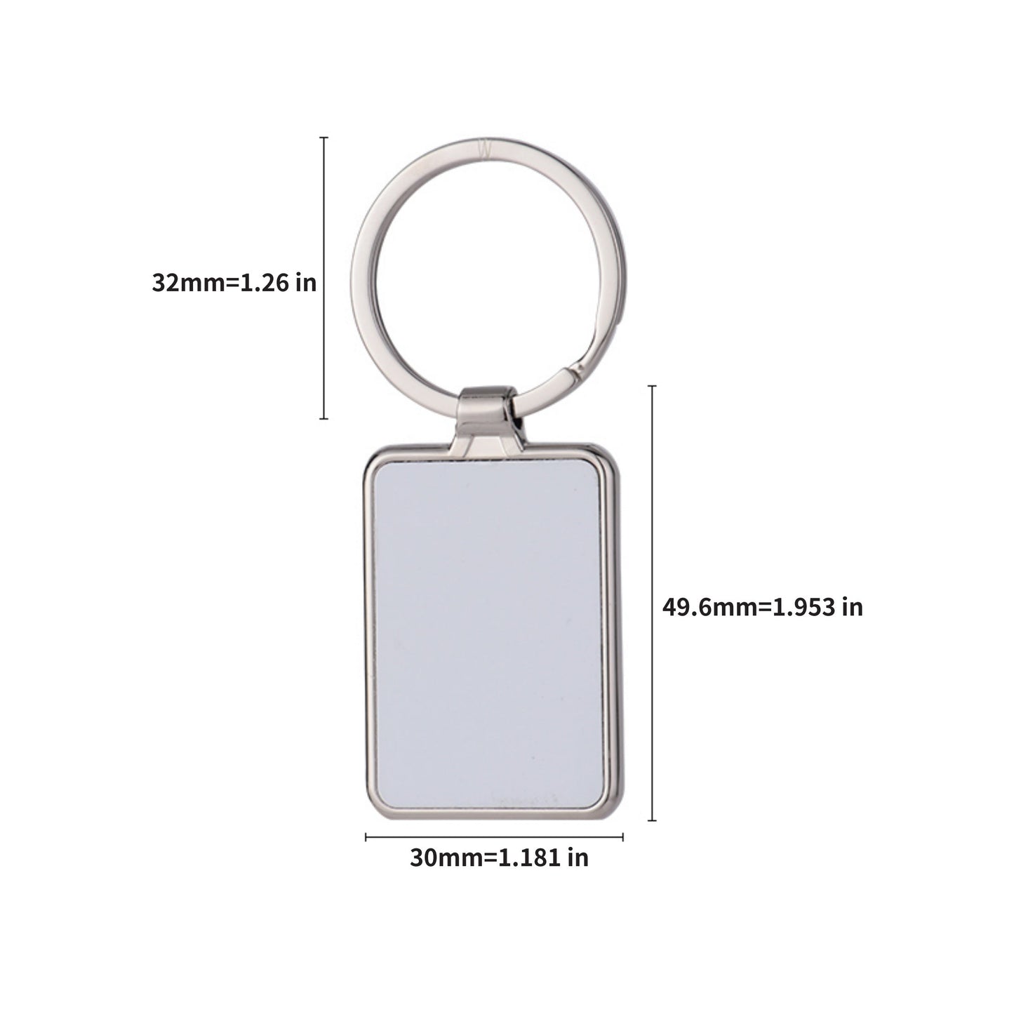 Set of 10 DIY Sublimation Blank Metal Keychains, Rectangle Photo Frame Key Rings with Ring Buckle, Crafting Materials for Customized Gifts, Valentine's Day Decor