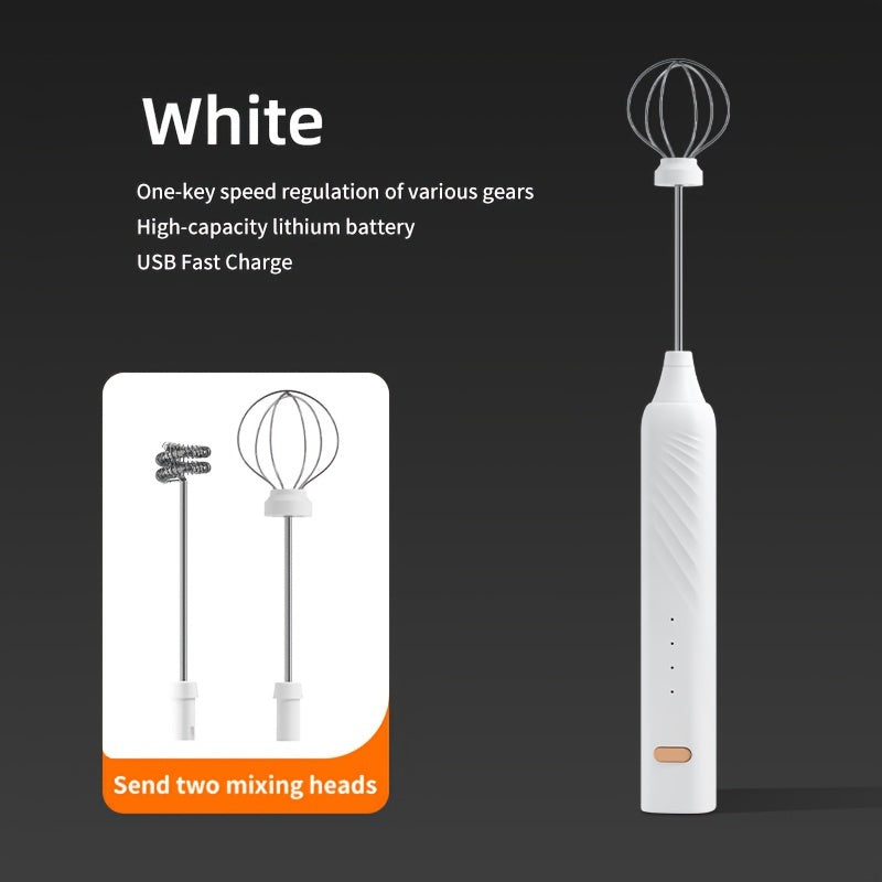 USB Rechargeable Portable High-Speed Electric Milk Frother - Handheld Mixer for Coffee & Beverages, Made with ABS Material