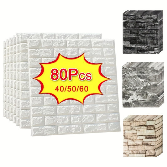 3D wall tile stickers for decoration, collision prevention, and waterproof ceiling protection.