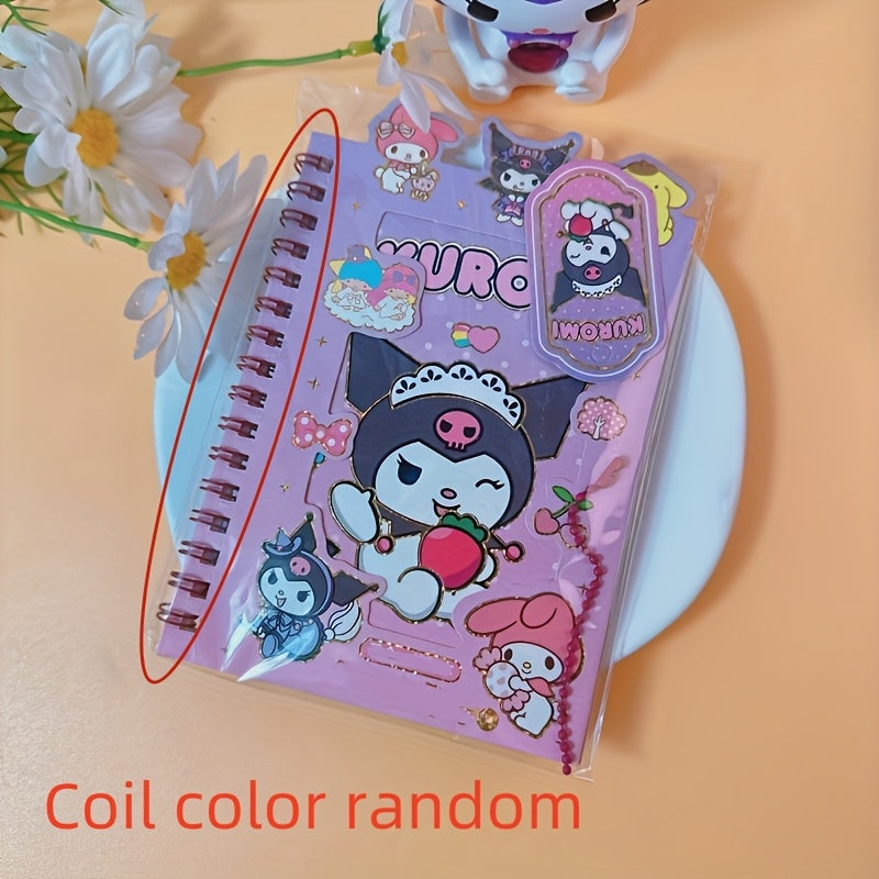 Sanrio Kuromi & Melody Cinnamoroll DIY Journal Kit - Includes Coil Notebook, Stickers & Charms in Blue, Purple, Pink - Perfect for Teens & Adults