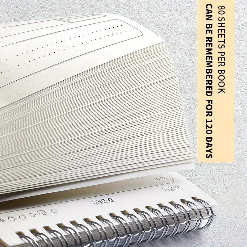 A5 daily planner notebook with 160 pages for organizing schedules and tasks at work or school.