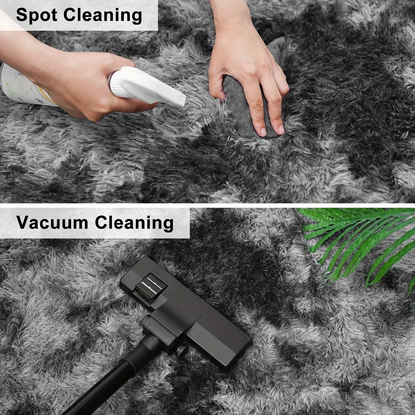 Luxurious Dark Grey Tie-Dye Plush Area Mat - Ultra-Soft with Thick Sponge Padding for Comfort, Durable, Easy to Clean; Perfect for Living Room, Bedroom, and Game Room. Available in Multiple Sizes. Great for adding style and comfort to your living space.