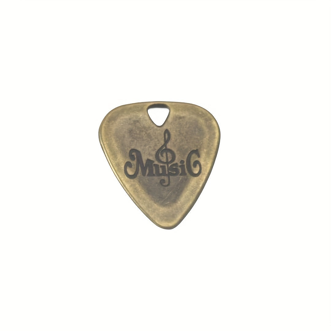 SOLO 3-Pack Guitar Picks Set, Stainless Steel Zinc Alloy with Metal Shapnel, Rust-Free Bronze, for Electric Guitar.