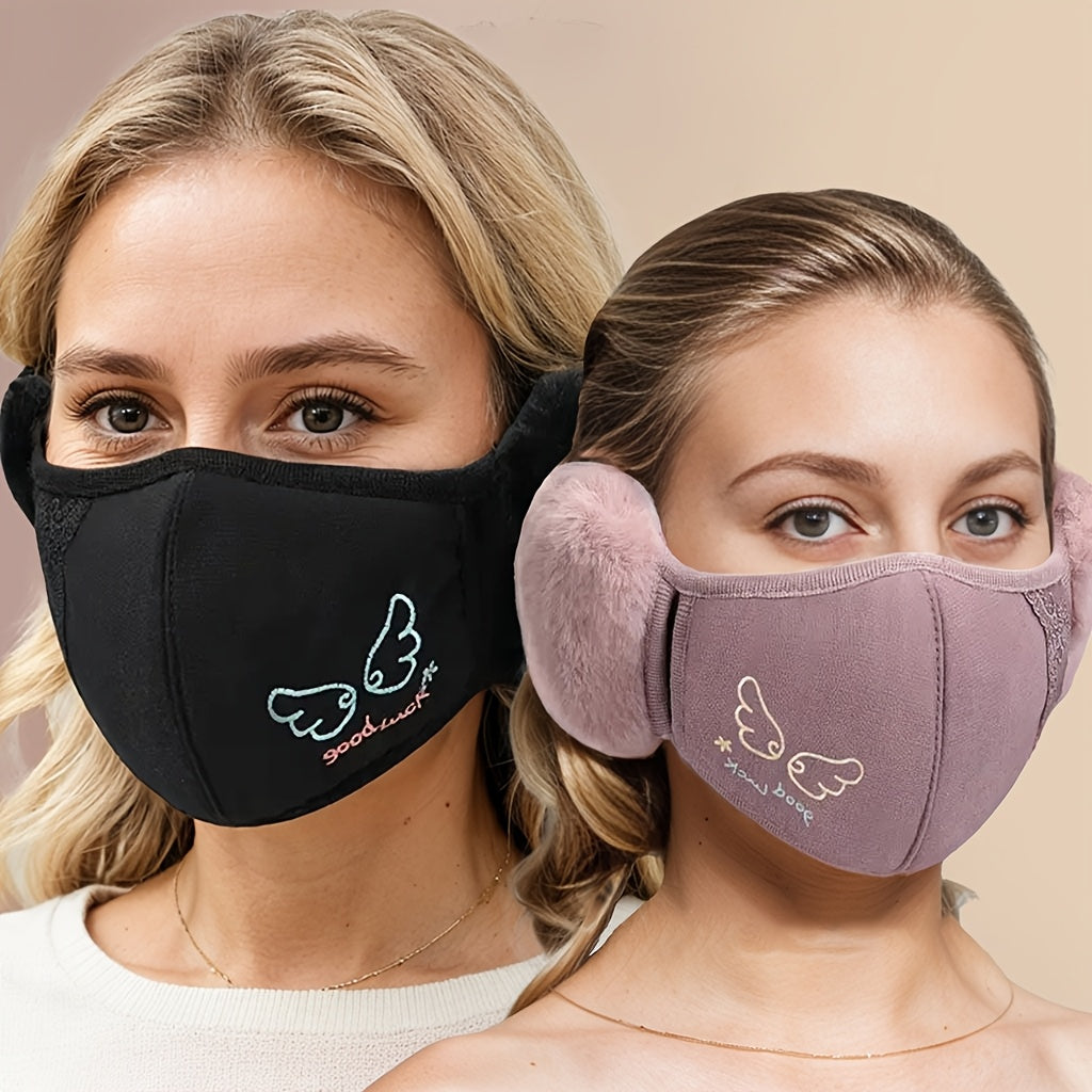 Stay warm this winter with our Women's Winter Ear Muff Face Mask. This unisex ear protector is windproof and breathable, made from stretch polyester fabric that is knitted for added warmth. Hand wash only. A fashionable accessory for ladies.