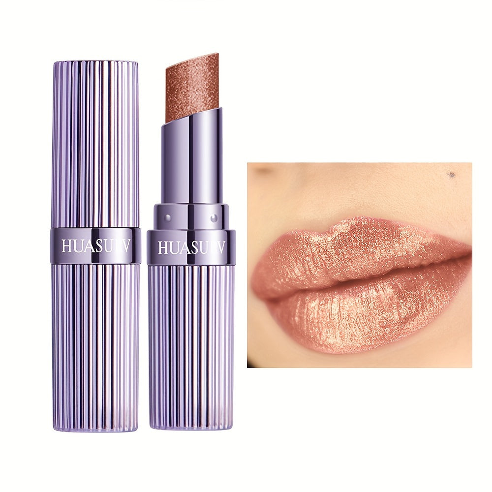 Shimmer Moisturizing Lipstick with Long-Lasting Glitter, Non-Stick Cup, Hydrating, Vibrant Shades - Perfect Mother's Day Gift for Music Festival.