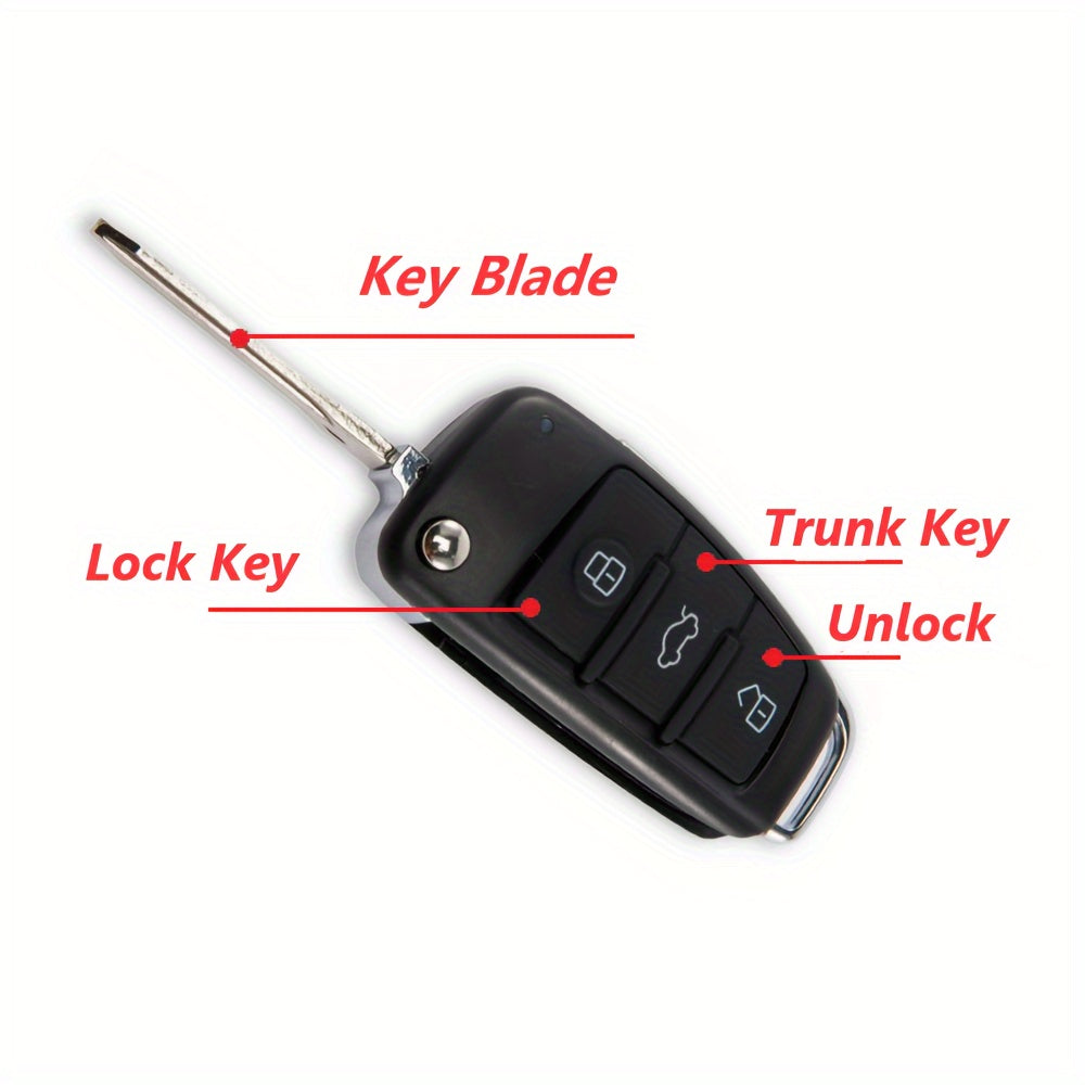 HIPPCRON ZKS-02 PE material car remote control keyless entry system with 2 keys, vehicle door/trunk locking/unlocking, window roll-up, and find car function. Easy DIY installation.