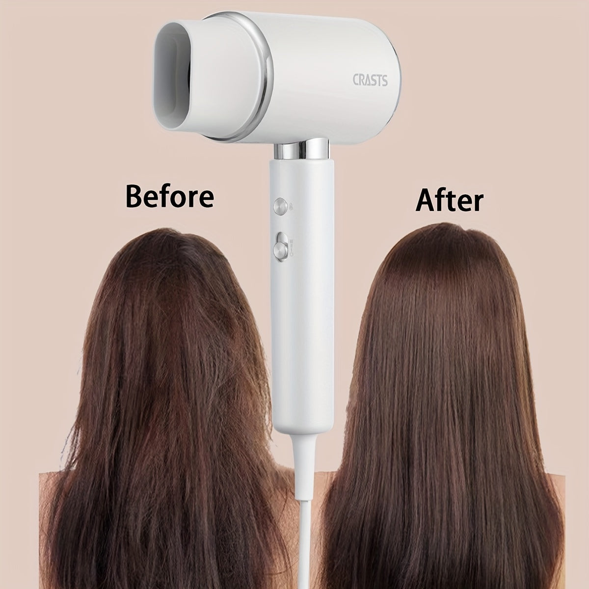 Household hair dryer with negative ion care and hot/cold wind.