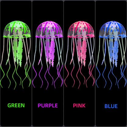 Artificial silicone jellyfish ornament for aquarium tank simulation.